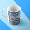 coffee mug mockup featuring a surface with three colors 244925