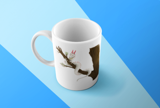coffee mug mockup featuring a surface with three colors 244926