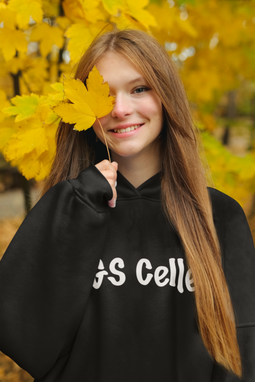 hoodie mockup featuring a happy woman with a leaf m19722 r el2